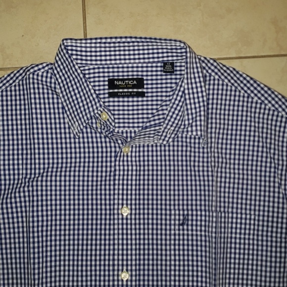 Nautica men's button up sz 17 like new - Picture 2 of 2